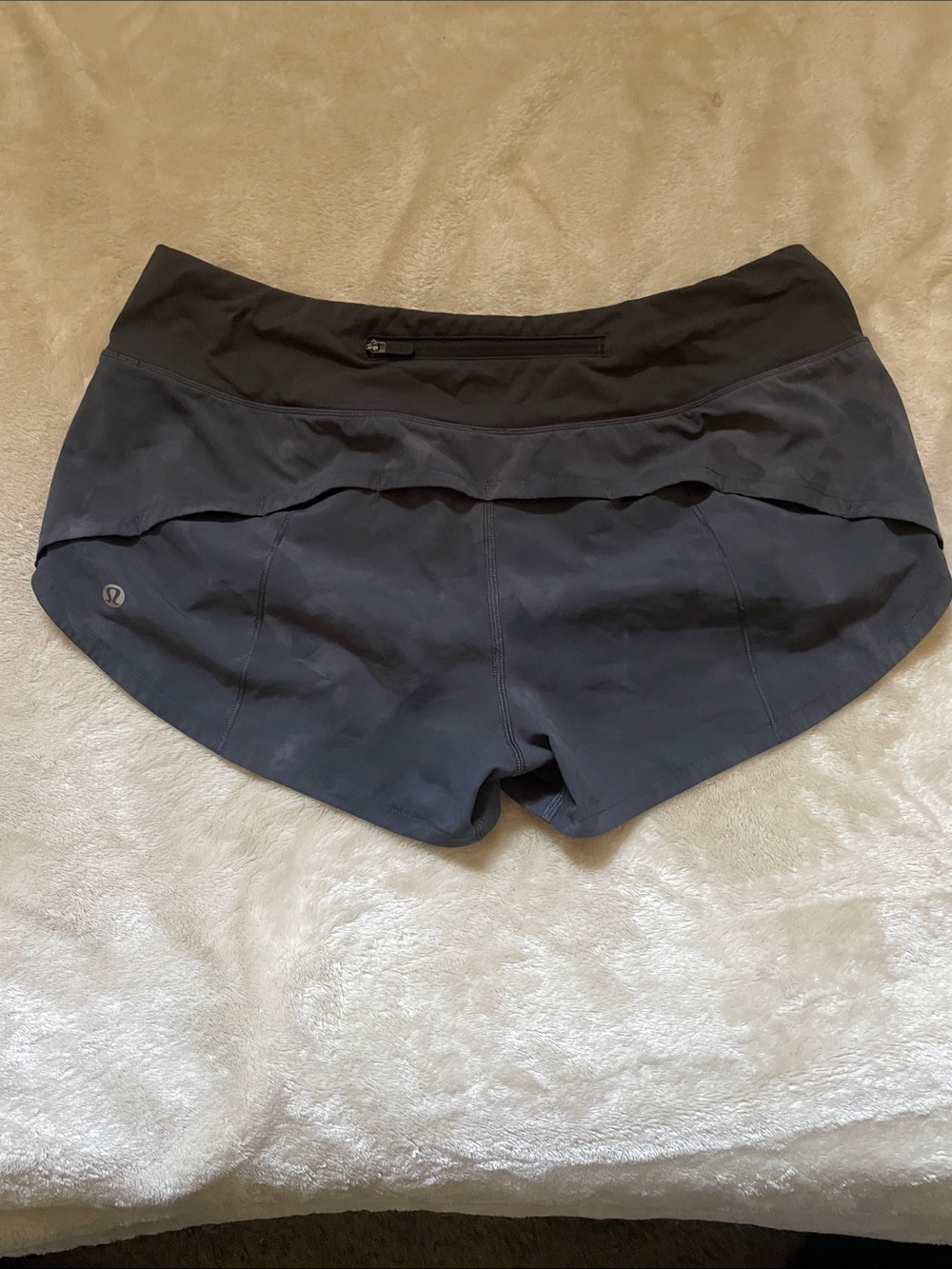 lululemon athletica Black Layered Athletic Shorts with Back Zip
